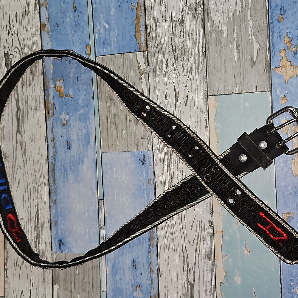 Diesel- Black and Gray Canvas Belt 4ft Long/36" Doubled Folded - Picture 3 of 12